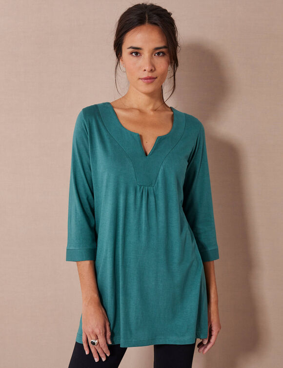 Tunique col fantaisie (vert foncé) Tunique col fantaisie (vert foncé)